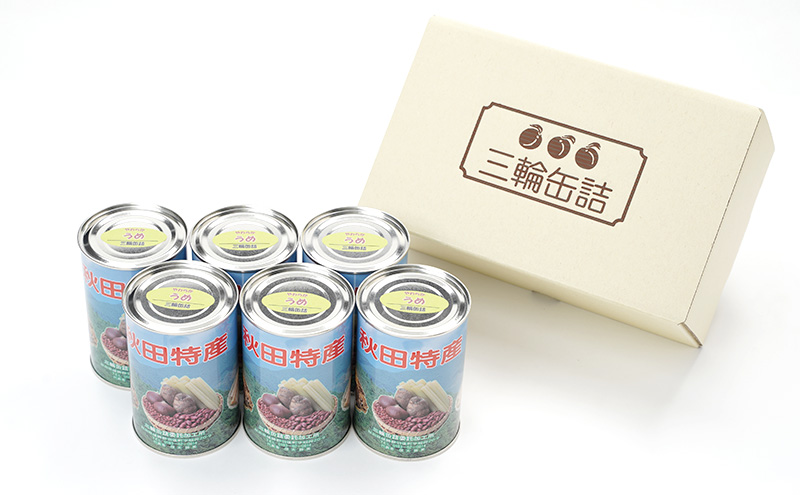 秋田特産 伝統製法 梅の甘露煮 6缶（480g/4号缶）三輪缶詰【 缶詰 梅 うめ ウメ 甘露 保存 秋田 羽後 】