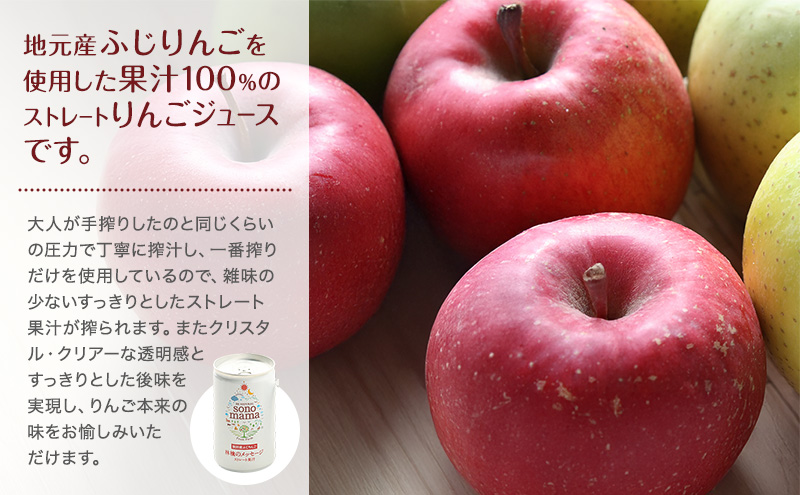 《 定期便 3ヵ月 》りんごジュース「sonomama」（160g×20本）りんご リンゴ ジュース リンゴジュース 飲料