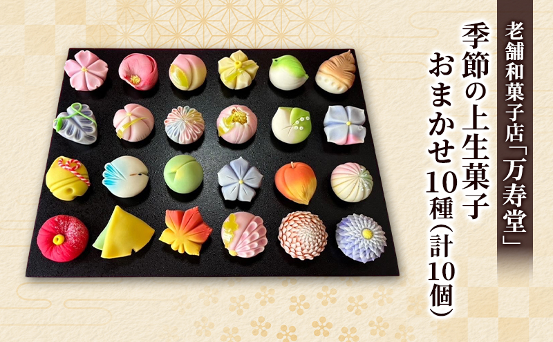 創業明治44年［菓子司 万寿堂］季節の上生菓子 おまかせ10種（計10個） 秋田 羽後 西馬音内 【菓子 和菓子 生菓子 上生菓子 スイーツ かわいい 高級 老舗 お取り寄せ ギフト】