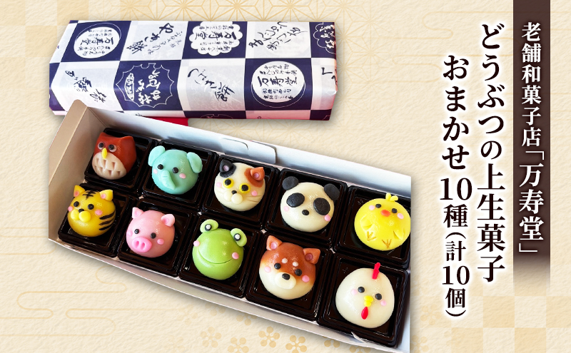 創業明治44年［菓子司 万寿堂］どうぶつの上生菓子 おまかせ10種（計10個） 秋田 羽後 西馬音内 【菓子 和菓子 生菓子 上生菓子 スイーツ かわいい 高級 老舗 お取り寄せ ギフト】