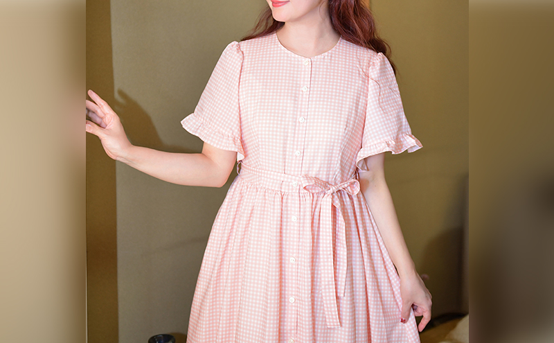 先行予約 アトリエ小町 ワンピース （renka ep2） チェック柄 ピンク フリーサイズ 青木美沙子さんコラボ  [ 服 ロリータ ロリータファッション スイートロリータ 可愛い レディース 姫 お姫様 チェック ]