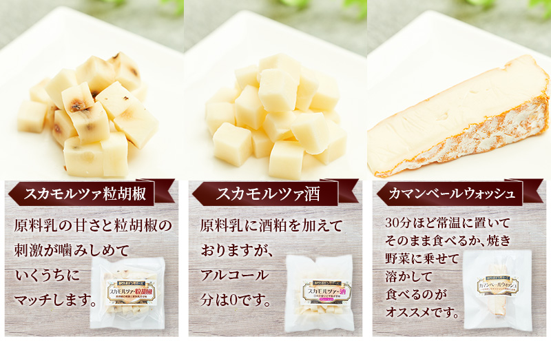 【2ヶ月毎全2回お届け】秋田 羽後 チーズアソート5種/おつまみセット［明通りチーズ工房］スカモルツァ2種・カマンベールウォッシュ・アヴァ（オリジナル）2種【チーズ アソート 詰合せ セット バラエティ イタリアン 乳製品 ワイン 麦酒】