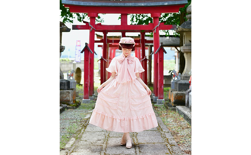 先行予約 アトリエ小町　ワンピース （renka01） チェック柄 ピンク Lサイズ　青木美沙子さんコラボ [ 服 ロリータ ロリータファッション スイートロリータ 可愛い レディース 姫 お姫様 チェック ]