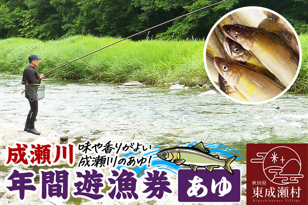 成瀬川 年間遊漁券（あゆ）【6月上旬より順次発送】川釣り  フィッシュパス 秋田県 鮎釣り