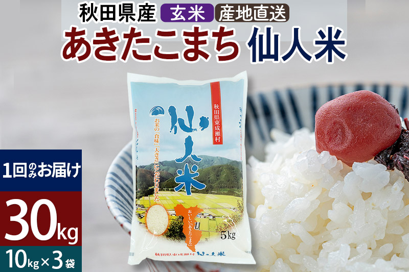 HOTセール 令和3年 秋田県産 新米 あきたこまち 玄米30kg 農家直売