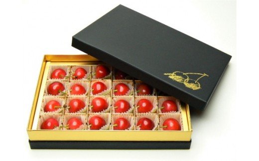 ★母の日★山形さくらんぼ 佐藤錦 L 24粒チョコ箱メッセージ付(5/4～5/10着) 【令和8年産先行予約】FS25-545