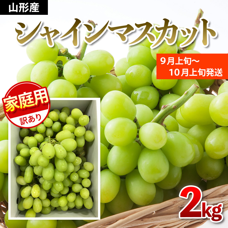 【ご家庭用】シャインマスカット 2kg入り 1箱 [前半]【令和8年産先行予約】FU19-485