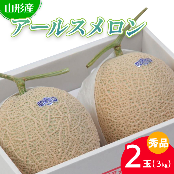 山形産 アールスメロン 秀 2玉(3kg) 【令和7年産先行予約】FS24-540