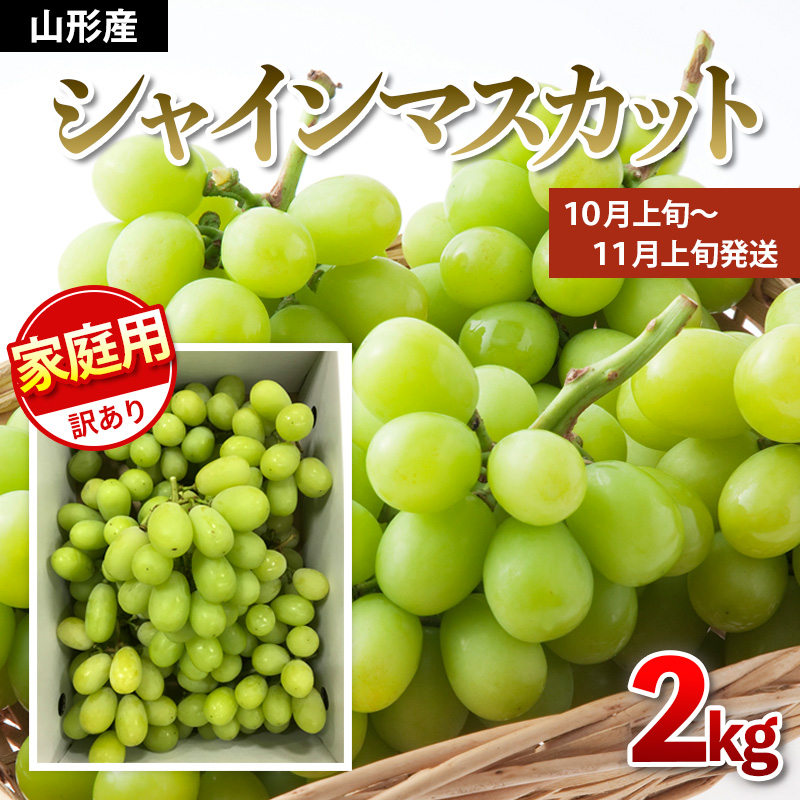 【ご家庭用】シャインマスカット 2kg入り 1箱 [後半]【令和8年産先行予約】FU21-632