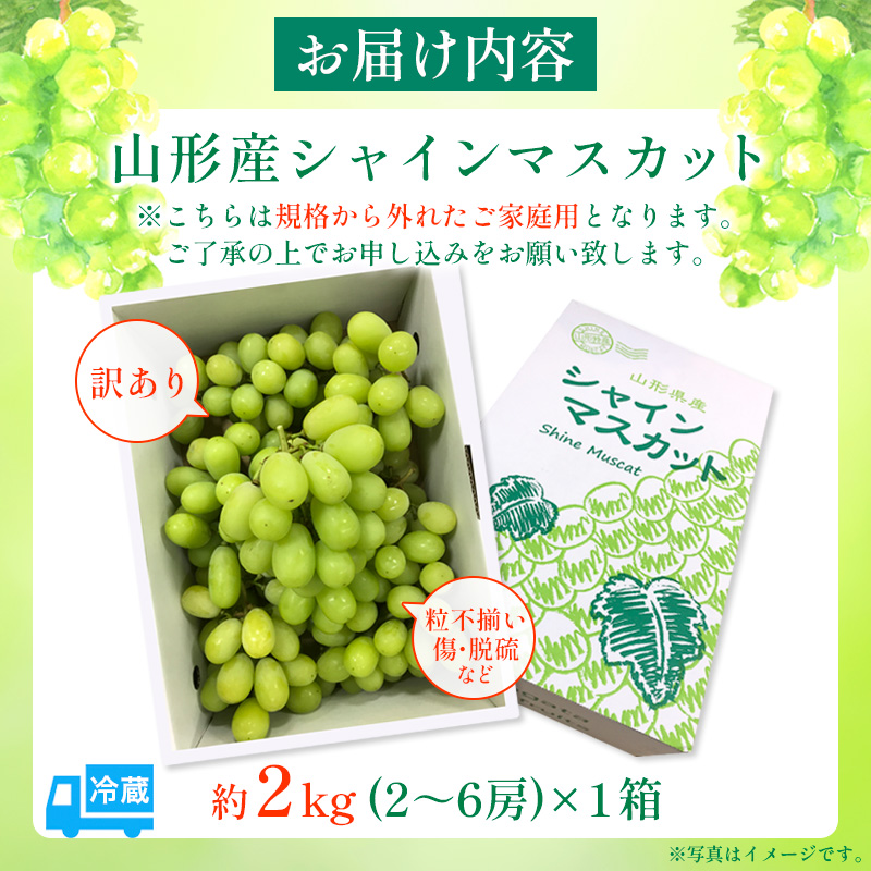 【ご家庭用】シャインマスカット 2kg入り 1箱 [後半]【令和8年産先行予約】FU21-632