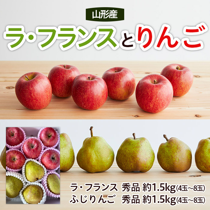 山形ラ・フランスとりんごのセット 秀品 約3kg【令和8年産先行予約】FS22-131