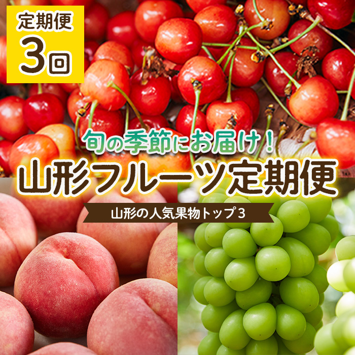 【定期便3回】やまもりやまがたの定期便～山形の人気果物トップ3～ 【令和7年産先行予約】FU22-001