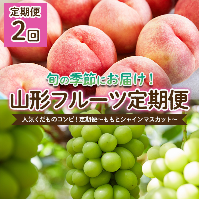 【定期便2回】人気くだものコンビ！定期便～ももとシャインマスカット～ 【令和6年産先行予約】FU22-022