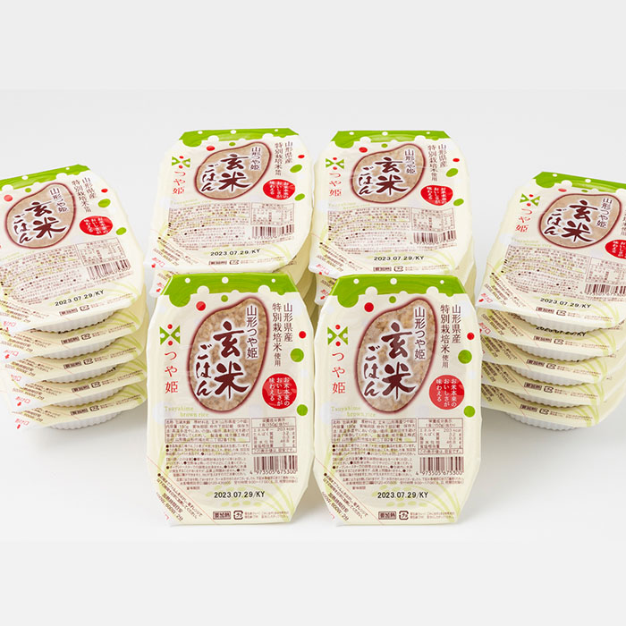 【城北麺工】特別栽培米 つや姫 玄米ごはん(パックライス) 24個入 FZ22-454