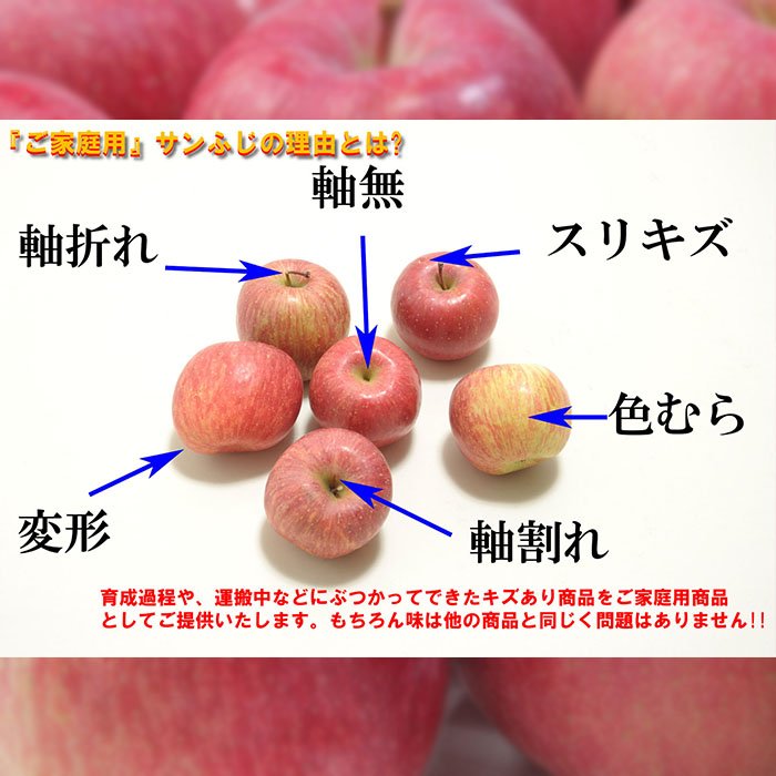 【ご家庭ご自宅用】無袋 サンふじりんご★優品 10kg 箱満杯詰 FZ22-466