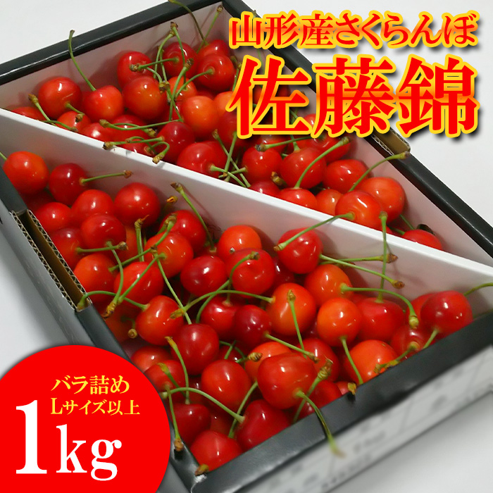 山形産 さくらんぼ 佐藤錦 1kg バラ詰め Ｌ以上 【令和8年産先行予約】FS25-501