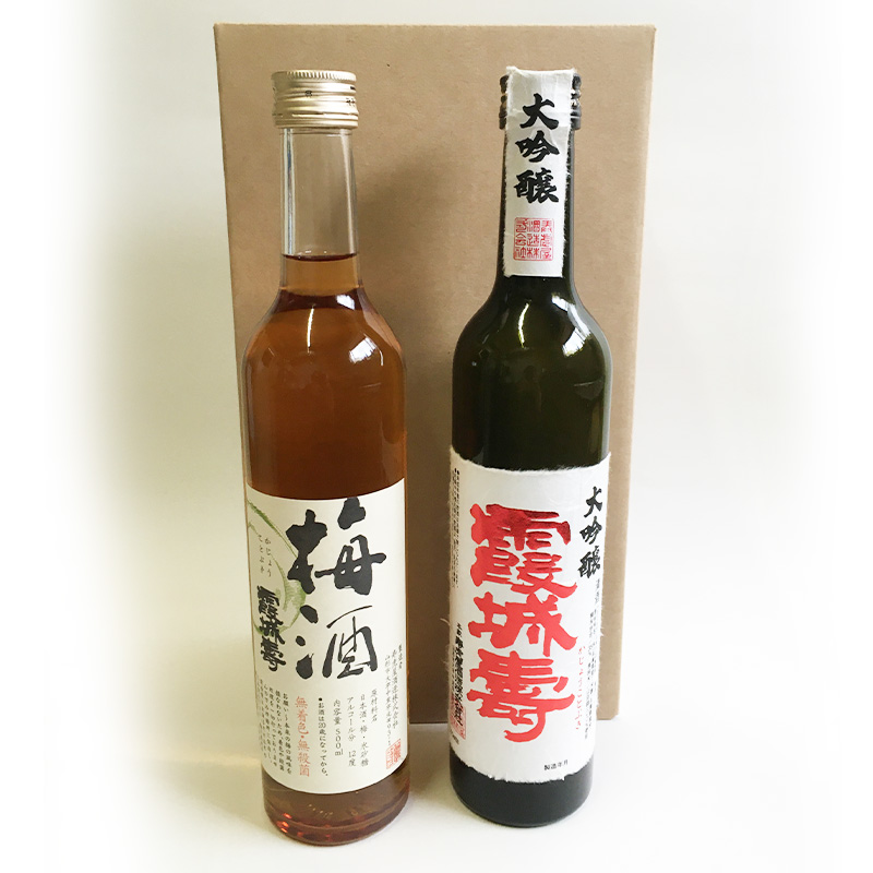 霞城寿 大吟醸・梅酒 500ml×2本セット[種友酒店] FY24-025