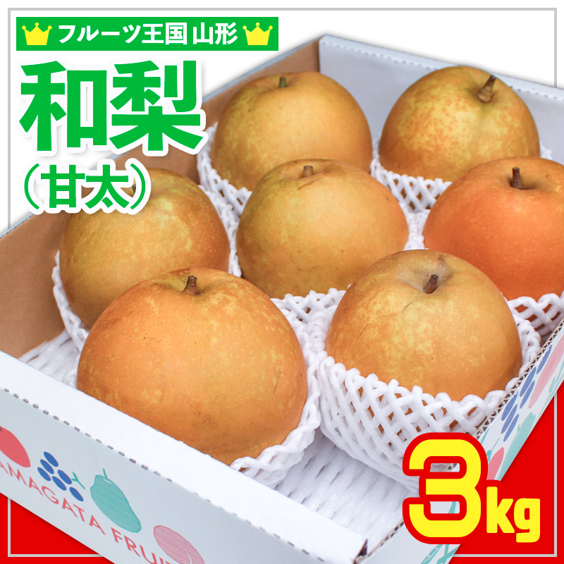 ☆フルーツ王国山形☆和梨 (甘太) 秀品 3kg 【令和7年産先行予約】FS24-776