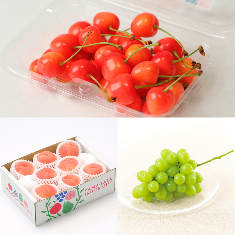 【定期便3回】☆フルーツ王国山形☆佐藤錦・白桃・シャインマスカット 【令和8年産先行予約】FS25-673