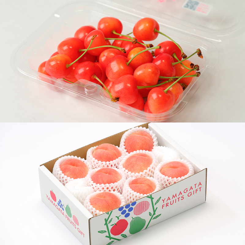 【定期便4回】☆フルーツ王国山形☆佐藤錦・白桃・シャインマスカット・りんご 【令和8年産先行予約】FS25-674