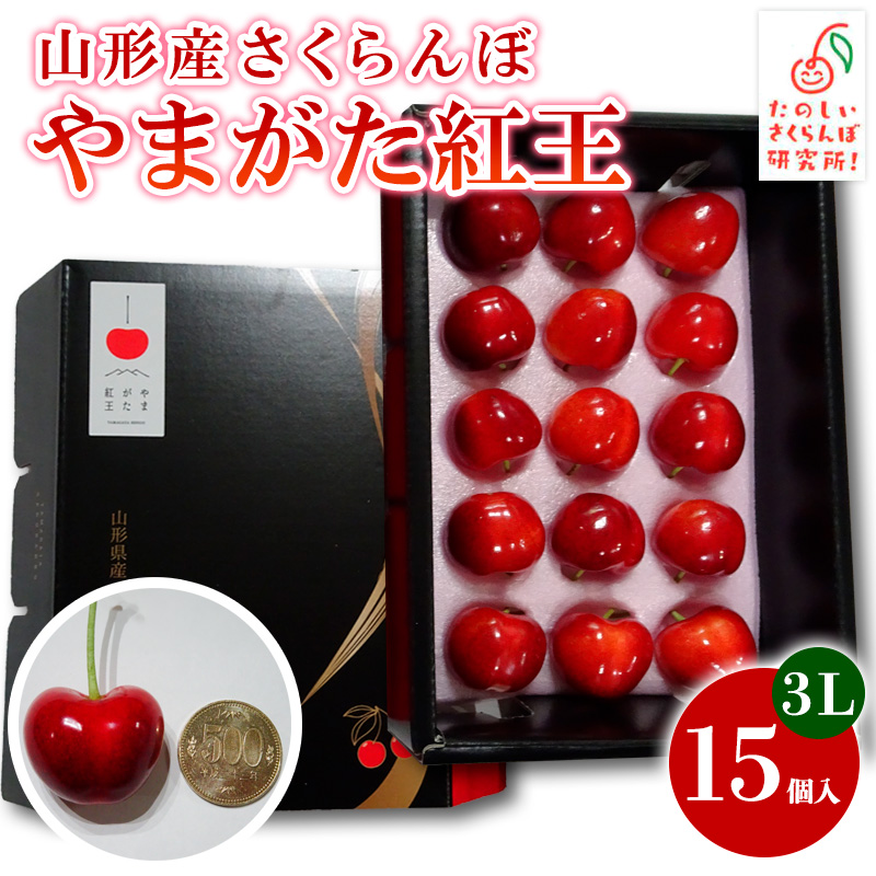さくらんぼ やまがた紅王 3L 15個入【令和7年産先行予約】 FS24-077