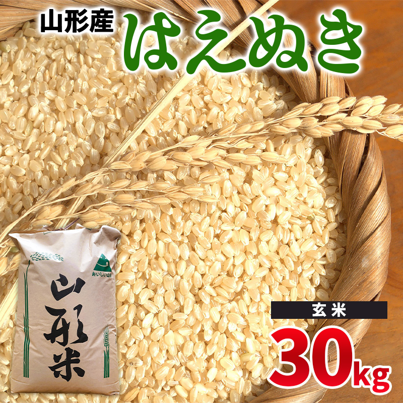 令和6年産 山形県産 − はえぬき 30kg −【玄米】 FY24-527