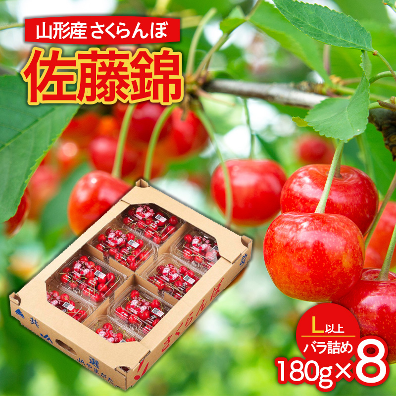 山形市産 さくらんぼ 佐藤錦 L以上 1440g(180g×8パック) バラ詰め 【令和8年産先行予約】FS25-583