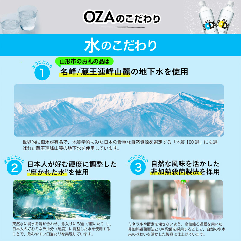 OZA SODA 強炭酸水(レモン) 500ml×48本 FZ23-927