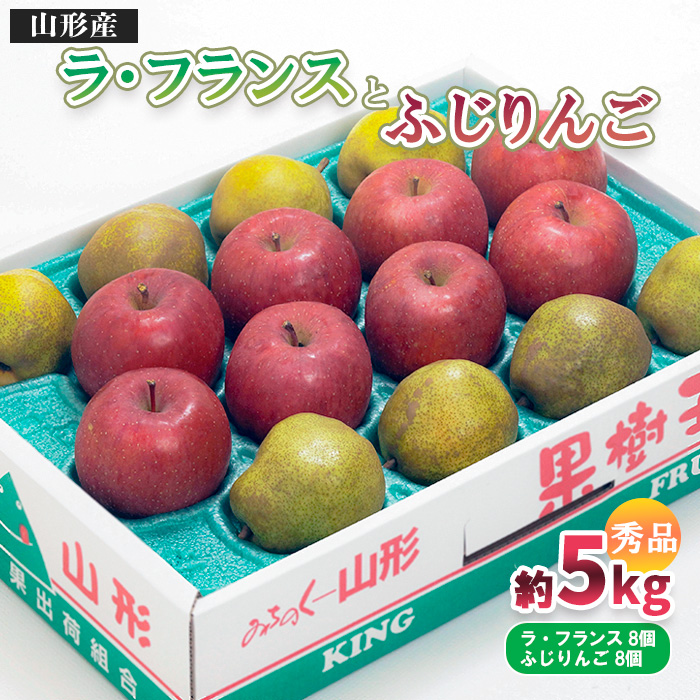 山形市産 ふじりんご・ラ・フランス 詰合せ 5kg FY25-846