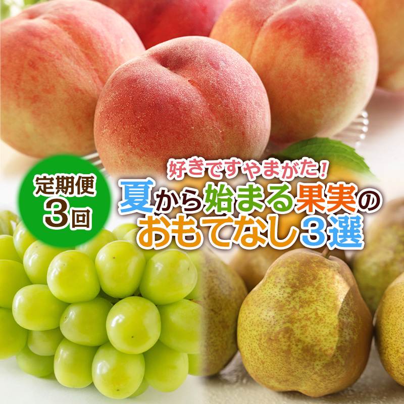 【定期便3回】好きですやまがた！夏から始まる果実のおもてなし 3選【令和8年産先行予約】FS25-099