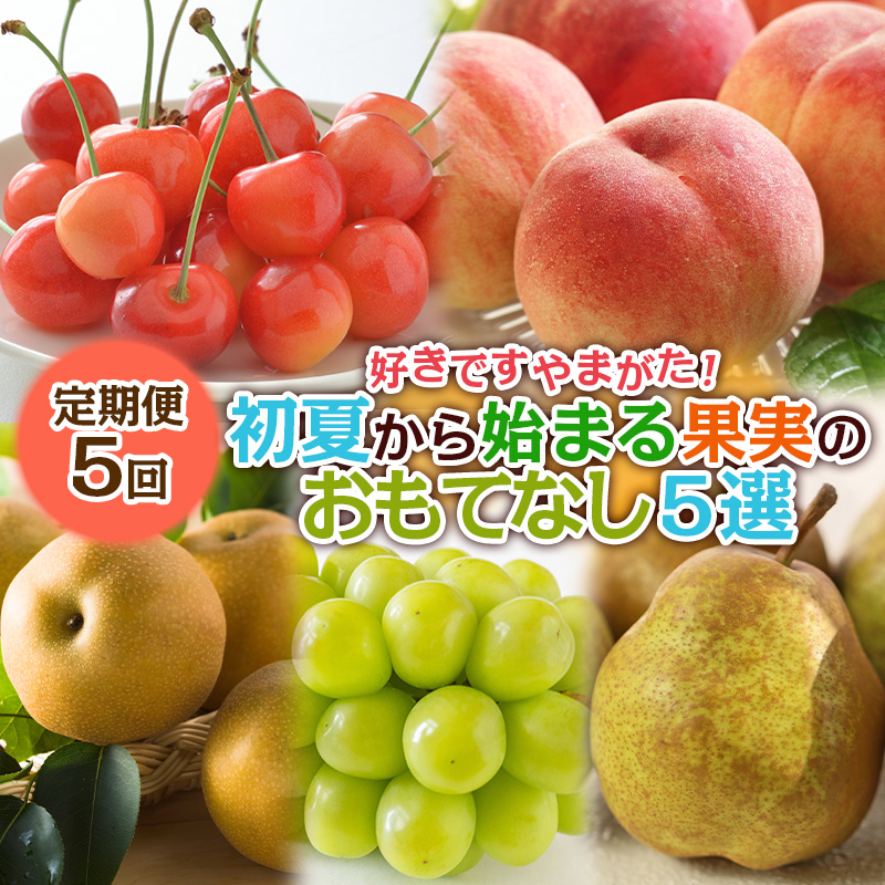 【定期便5回】好きですやまがた！初夏から始まる果実のおもてなし 5選【令和8年産先行予約】FS25-100