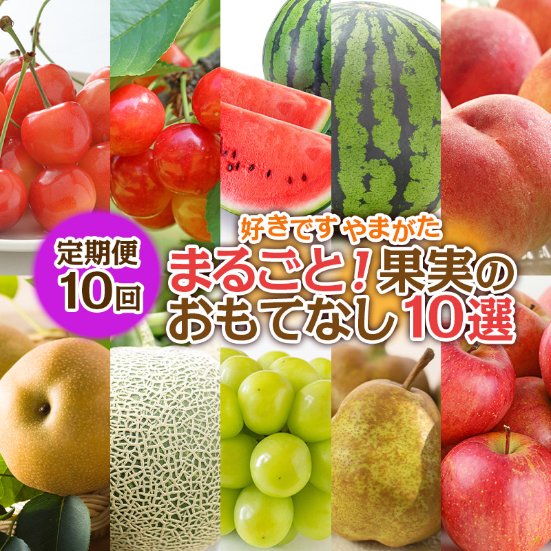 【定期便10回】好きですやまがた まるごと！果実のおもてなし 10選【令和8年産先行予約】FS25-101