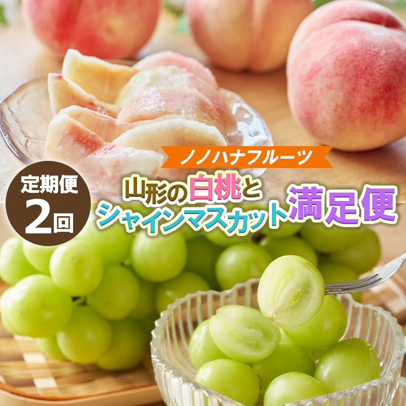 【定期便2回】山形の白桃4.5kgと大粒シャインマスカット1.8kg (2～4房) 山形直送便 満足便【令和8年産先行予約】FS25-075
