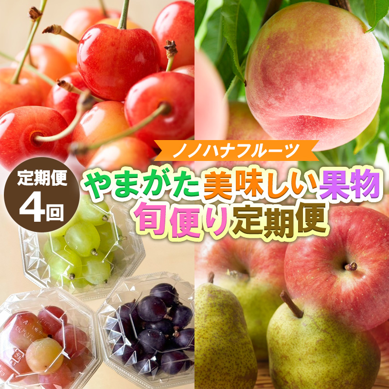 【定期便4回】やまがた美味しい果物 旬便り定期便【令和8年産先行予約】FS25-133