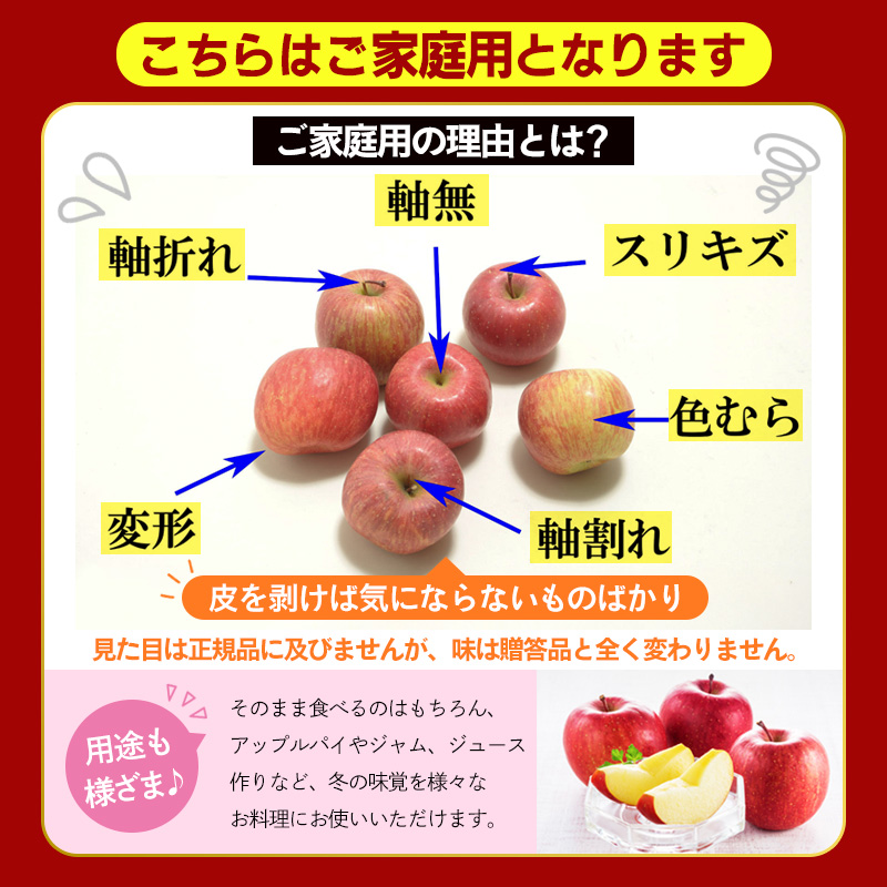 ★フルーツ王国山形★【ご家庭用】小玉サンふじりんご(無袋) 優品 約5kg(玉数おまかせ)【1月発送】 FY25-439