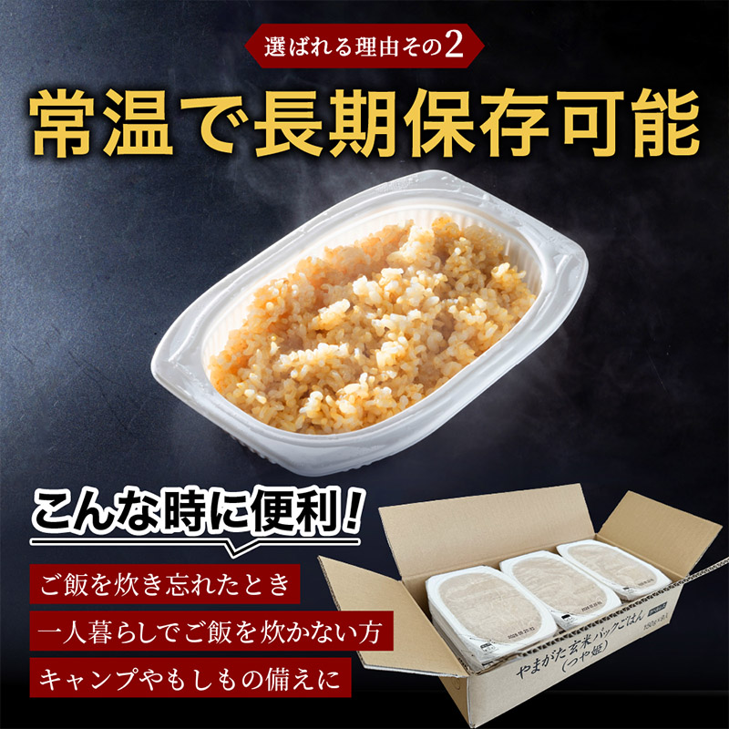 【定期便3回】やまがた玄米パックごはん 150g×9個  (つや姫) ラベルレス 訳あり 山形 パックライス 備蓄 保存 FZ25-166