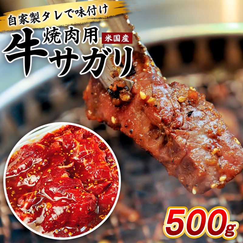 自家製タレで味付け焼肉用牛サガリ(米国産)500g FY25-236