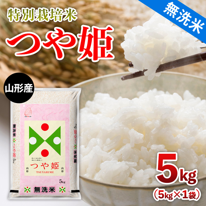 山形産 【無洗米】 特別栽培米 つや姫 5kg FZ26-904