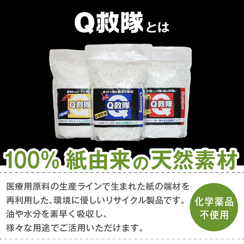Ｑ救隊 小動物用【医療用品素材 低アレルギー紙製 床材やトイレ用 使用後トイレに流せる ウサギ ハムスターなど】4L FY25-425