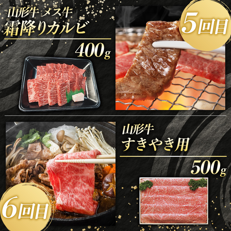 【定期便6回】山形牛 極上セレクト定期便 FY25-462