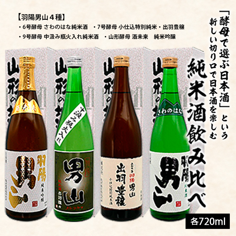 「酵母で選ぶ日本酒」という新しい切り口で日本酒を楽しむ純米酒飲み比べ 720ml×4本 FZ20-704