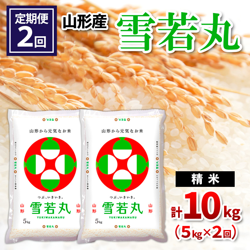 【定期便2回】山形県産 雪若丸 精米 5kg×2回(計10kg) FZ26-843