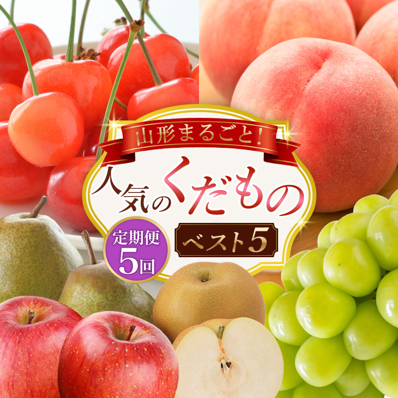 定期便5回】山形まるごと！人気のくだものベスト5 FZ25-958