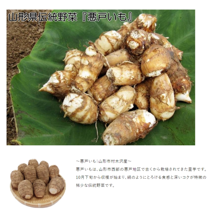 山形市の伝統野菜 村木沢の「悪戸いも」ねっとり食感里芋 2kg FZ26-870