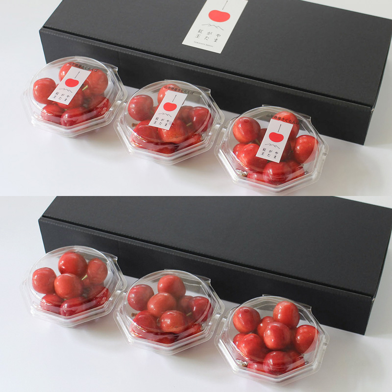 やまがた紅王 紅秀峰 食べ比べセット 計6パック(山形紅王3Ｌ100g×3パック、紅秀峰2Ｌ100g×3パック) FY26-044