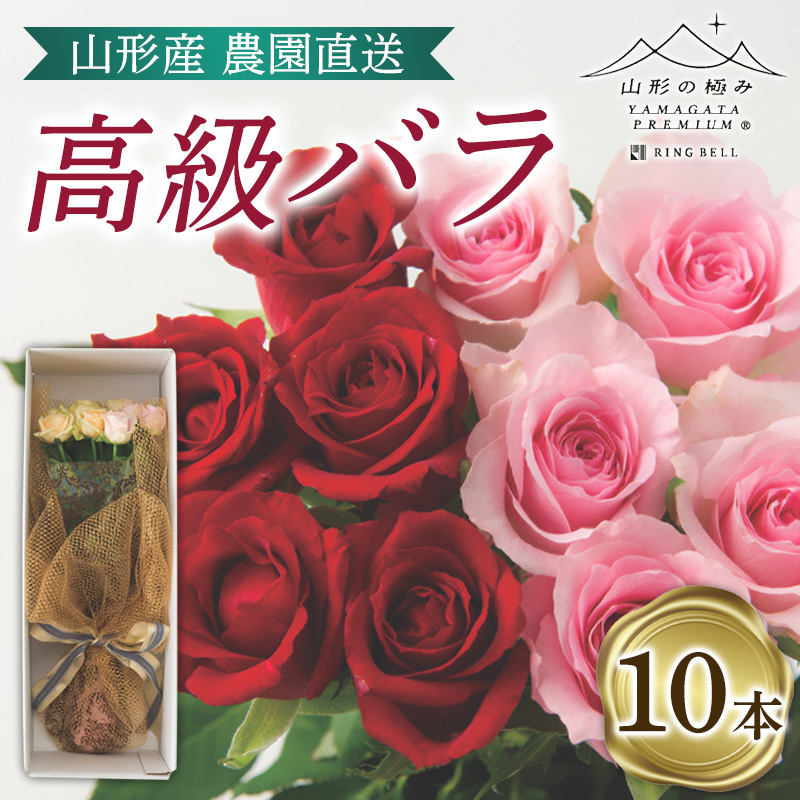 山形産農園直送高級バラ 10本 FZ26-744