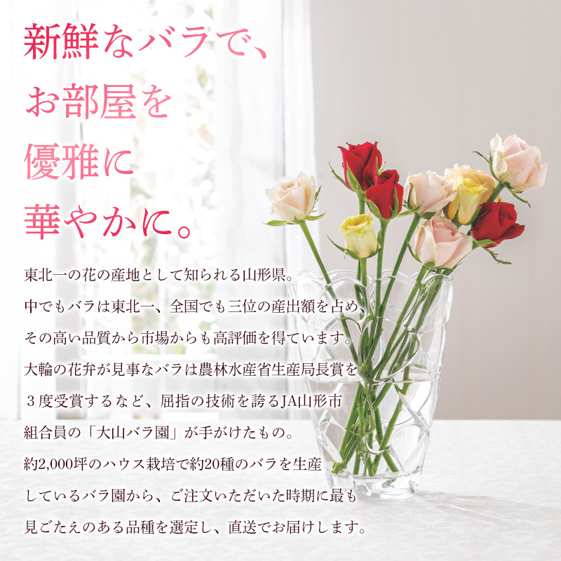 山形産農園直送高級バラ 20本 FZ26-743