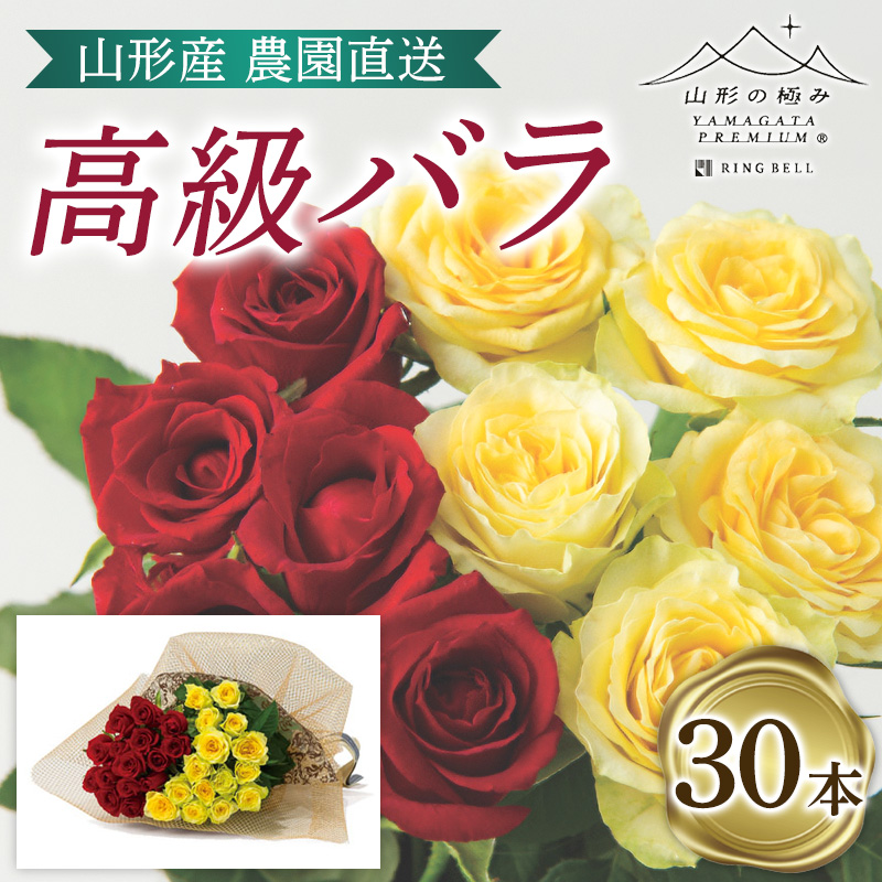 山形産農園直送高級バラ 30本 FZ26-741