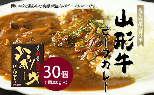 地元肉屋の自信作 山形牛ビーフカレー 200ｇ×30個 FZ20-974