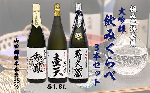 極み鑑評会用大吟醸飲みくらべ 1.8L×3本セット FY99-160